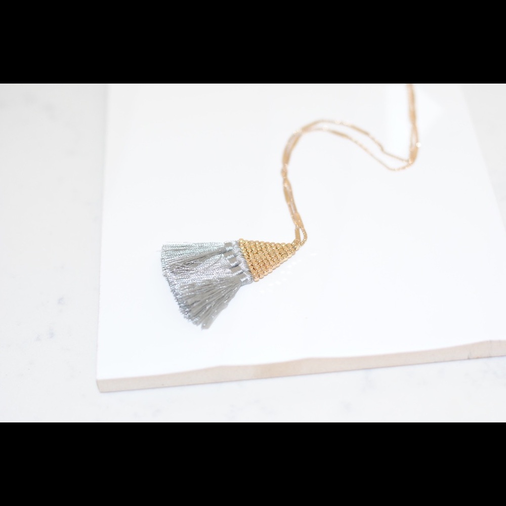 Pyramid Tassel Necklace - Picture 2 of 2